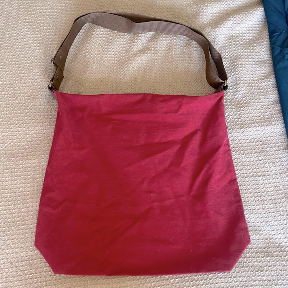 Like new beautiful crimson cloth tote from Barcelona